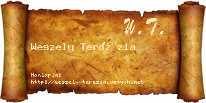 Weszely Terézia névjegykártya